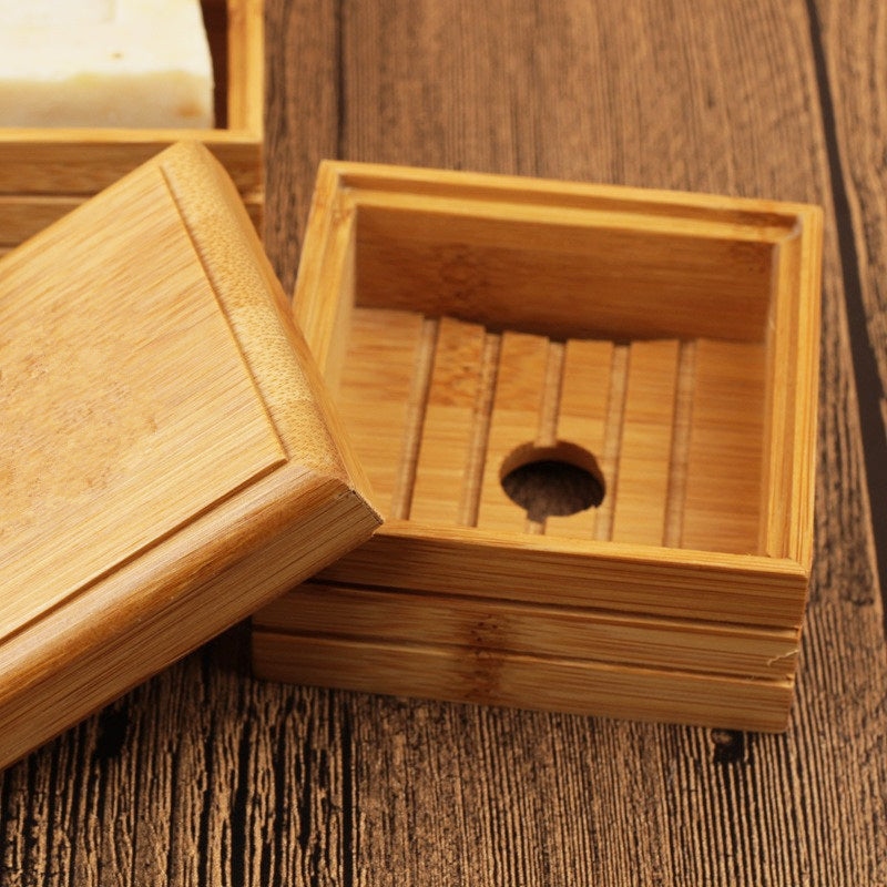 Soap box bamboo wood soap holder greenroot living