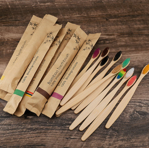 10Pcs Colorful Toothbrush Natural Bamboo Tooth Brush Set Soft Bristle Charcoal Teeth Eco Bamboo Toothbrushes Dental Oral Care greenroot living