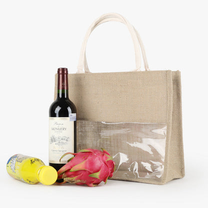 Retro Linen Eco-friendly Transparent Large-capacity Handbag greenroot living
