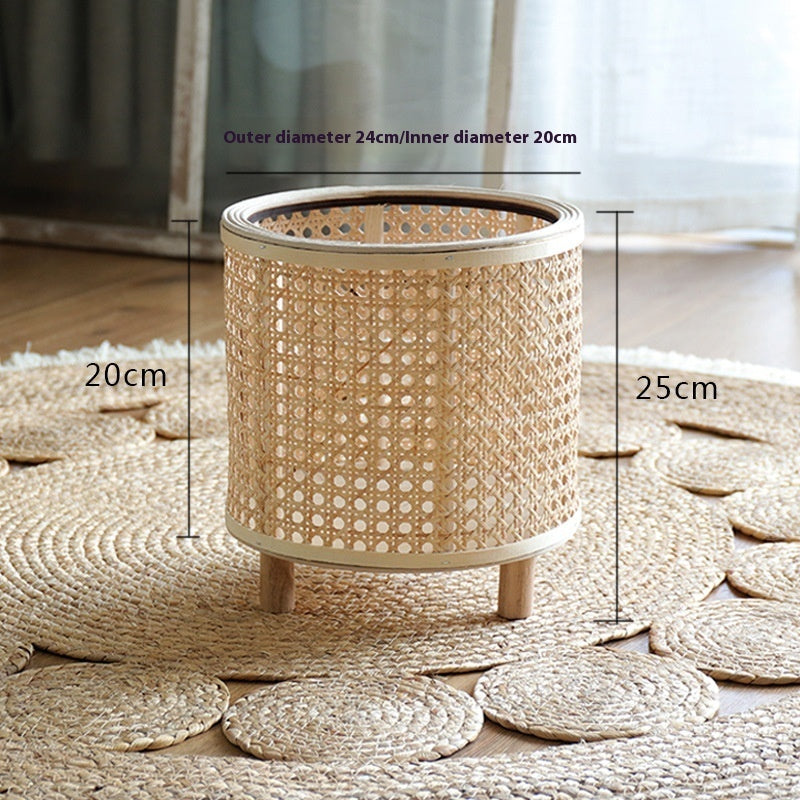 Handmade Woven Flower Pot Bamboo Green Plant Flower Stand Floor Ornaments Decoration greenroot living