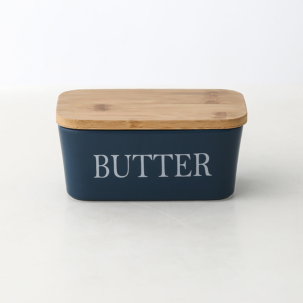Butter Box Sealed Can Butter Bamboo Cover Cheese With Knife greenroot living