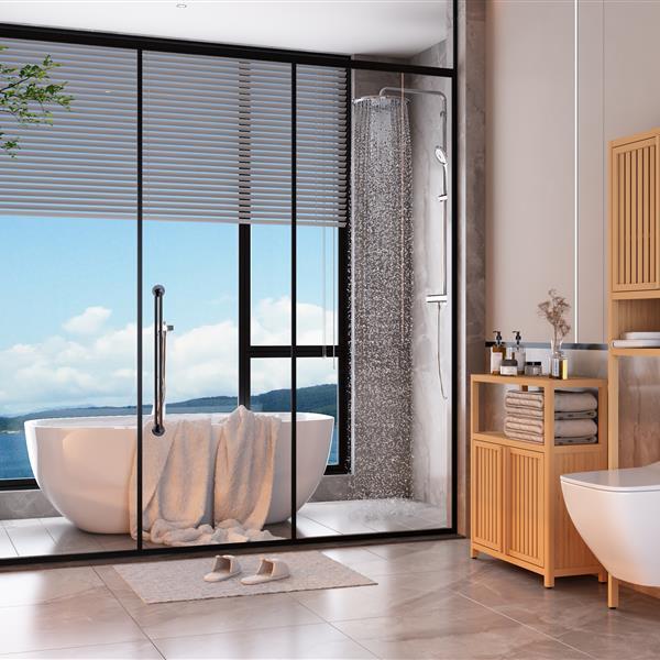 Large Capacity Bamboo Storage Cabinet greenroot living