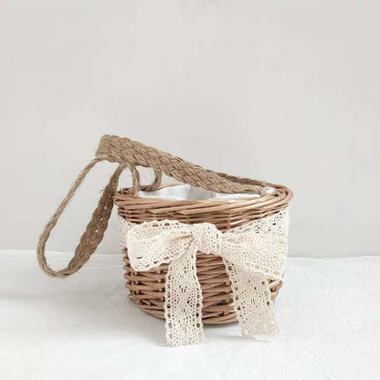 Hand Woven Rattan Small Bamboo Basket greenroot living