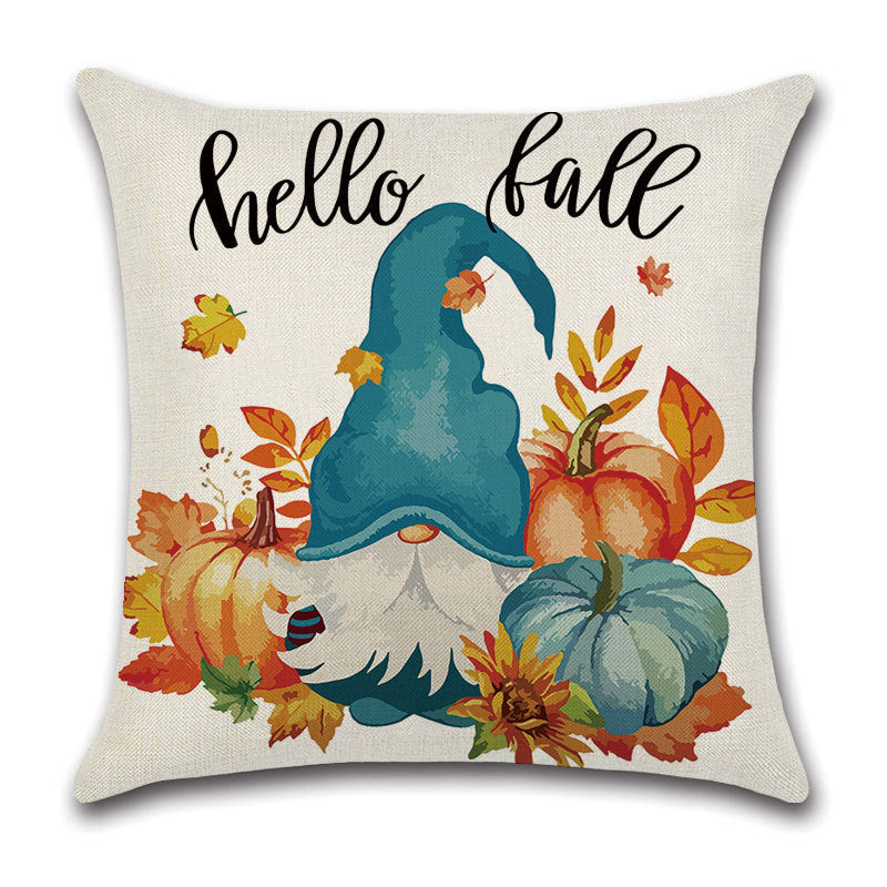 Pillowcase Linen Pumpkin Cartoon Car Thanksgiving Wreath greenroot living