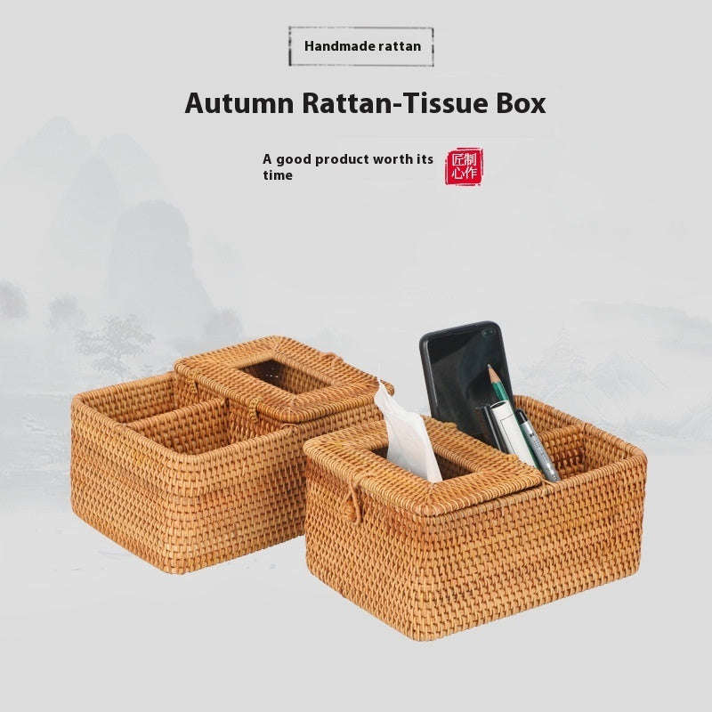 Rattan Tissue Box Multi-purpose Simple Home greenroot living