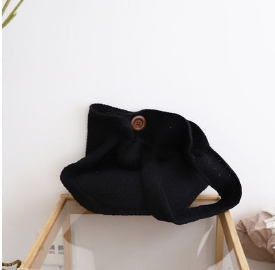 Wool straw single shoulder bag female autumn and winter new Korean version of chic retro super fire wild handmade beach bag shopping bag greenroot living