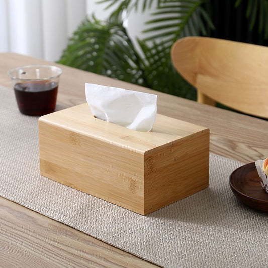 Bamboo And Wood Tissue Box Desktop Exquisite Luxury Draw Paper greenroot living