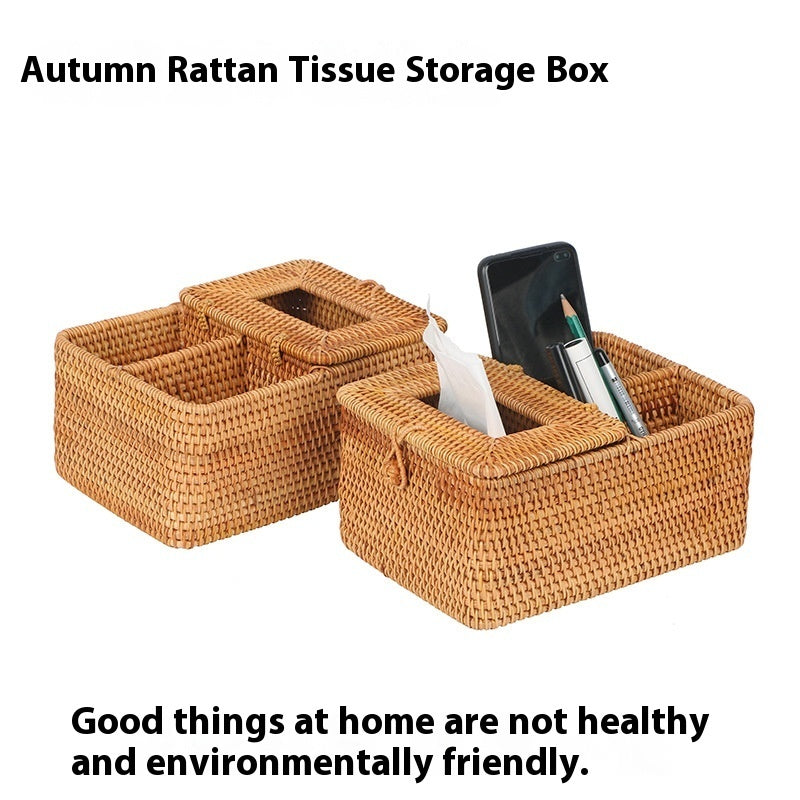 Rattan Tissue Box Multi-purpose Simple Home greenroot living