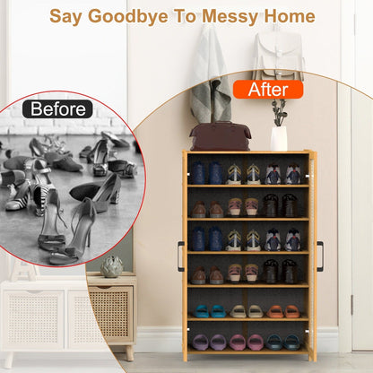 6-tier Bamboo Shoe Rack, Freestanding Shoe Cabinet greenroot living