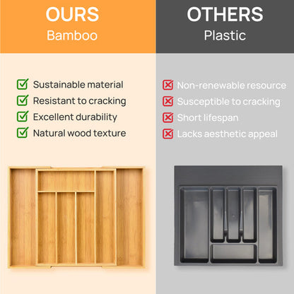 Expandable Bamboo Kitchen Drawer Storage Box greenroot living