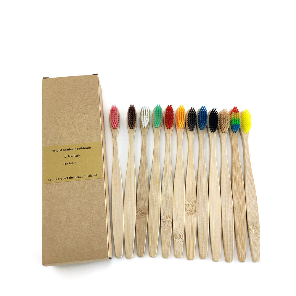 12 Bamboo charcoal environmentally friendly toothbrushes greenroot living