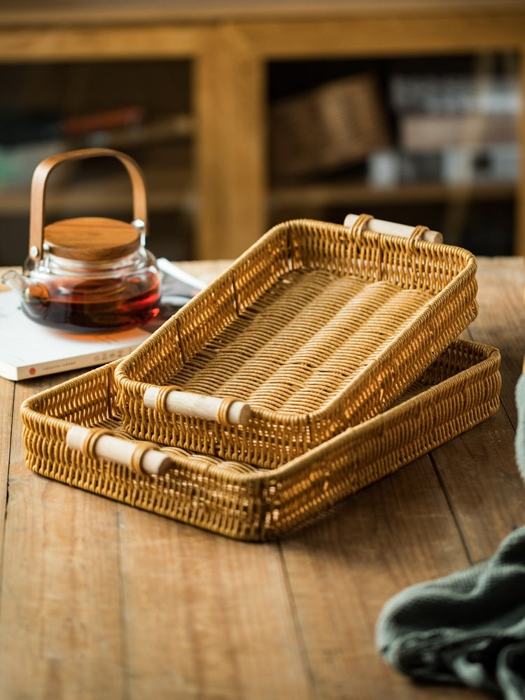 Rattan rattan tray | Baking Toasted Bread Rectangular Tray greenroot living