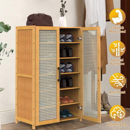6-tier Bamboo Shoe Rack, Freestanding Shoe Cabinet greenroot living