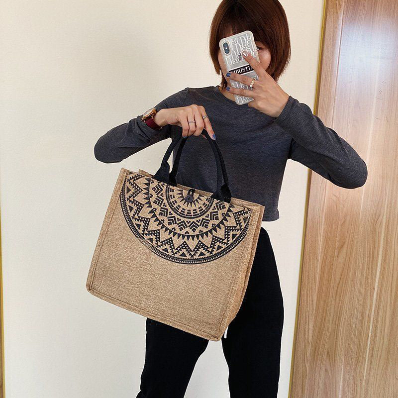 Mori Tie Linen Tote Bag Jute Shopping Bag greenroot living