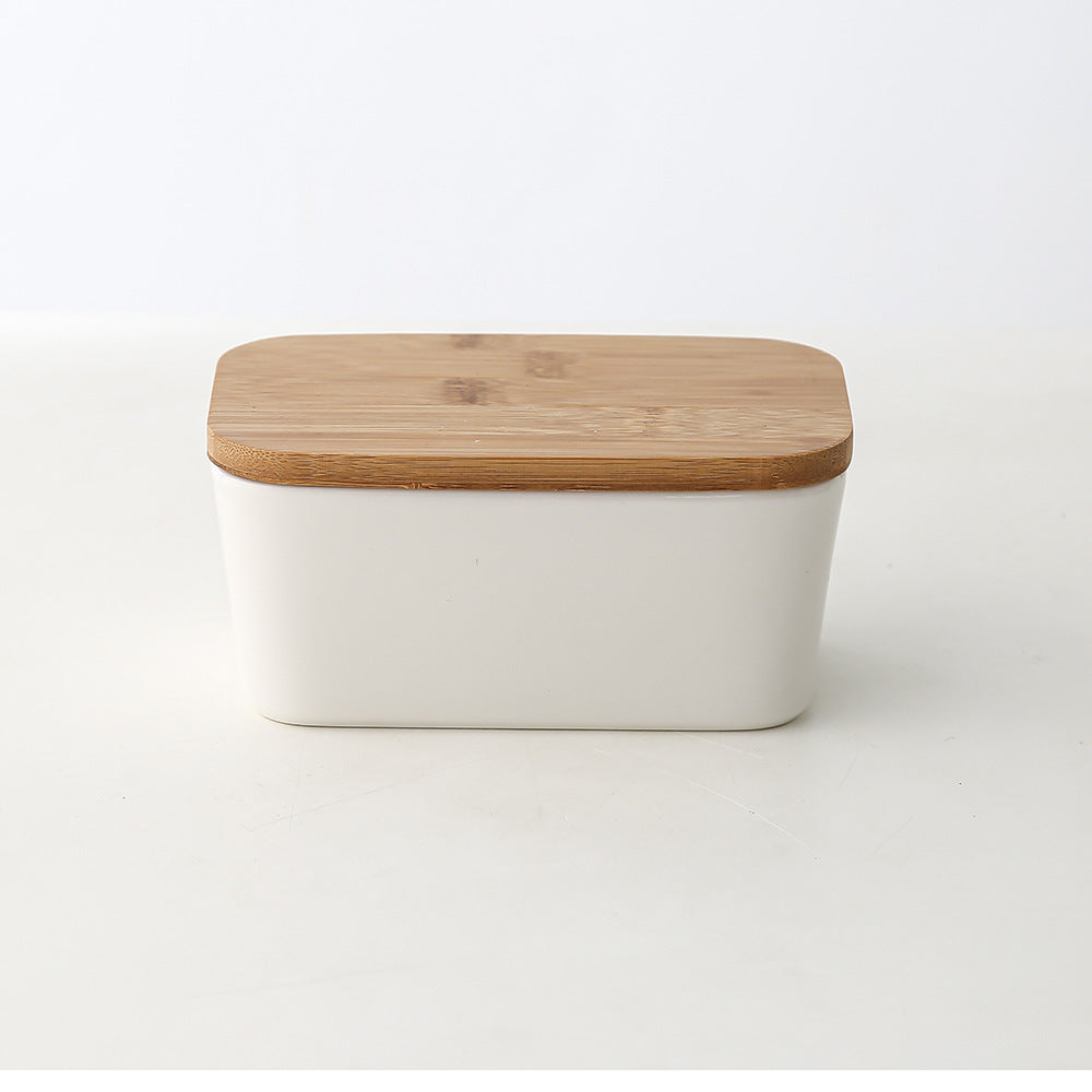 Butter Box Sealed Can Butter Bamboo Cover Cheese With Knife greenroot living