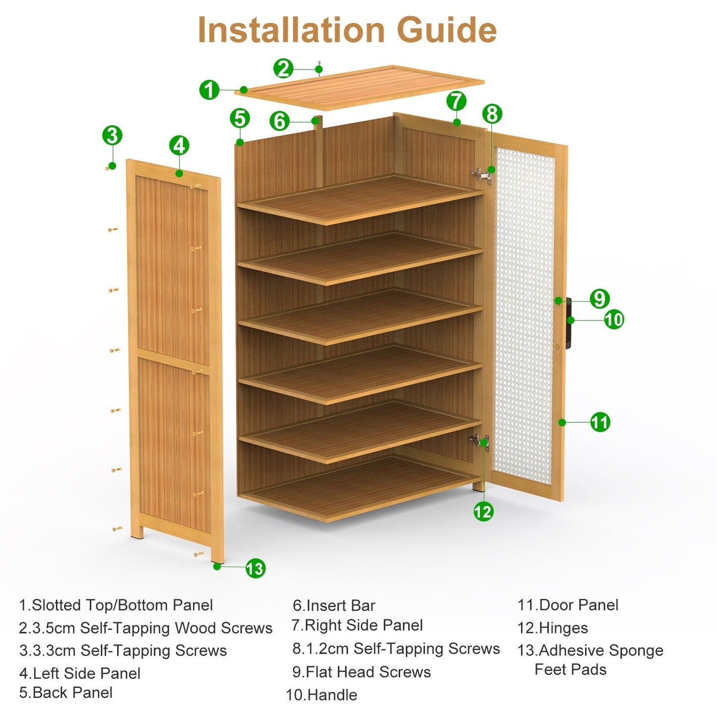 6-tier Bamboo Shoe Rack, Freestanding Shoe Cabinet greenroot living