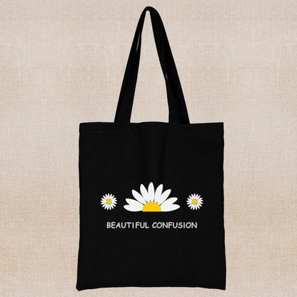 Canvas Shopping Bag Daisy Print Handheld Eco greenroot living