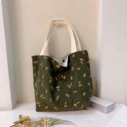 Corduroy Tote Lunch Handle Mummy Bag greenroot living