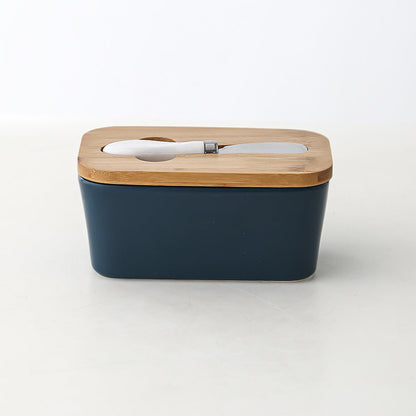 Butter Box Sealed Can Butter Bamboo Cover Cheese With Knife greenroot living