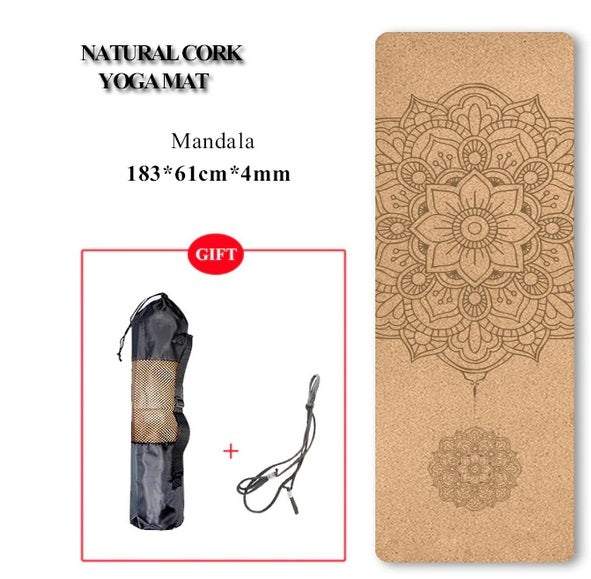 Portable Cork Yoga Mat – Non-Slip Eco-Friendly TPE Exercise Mat greenroot living