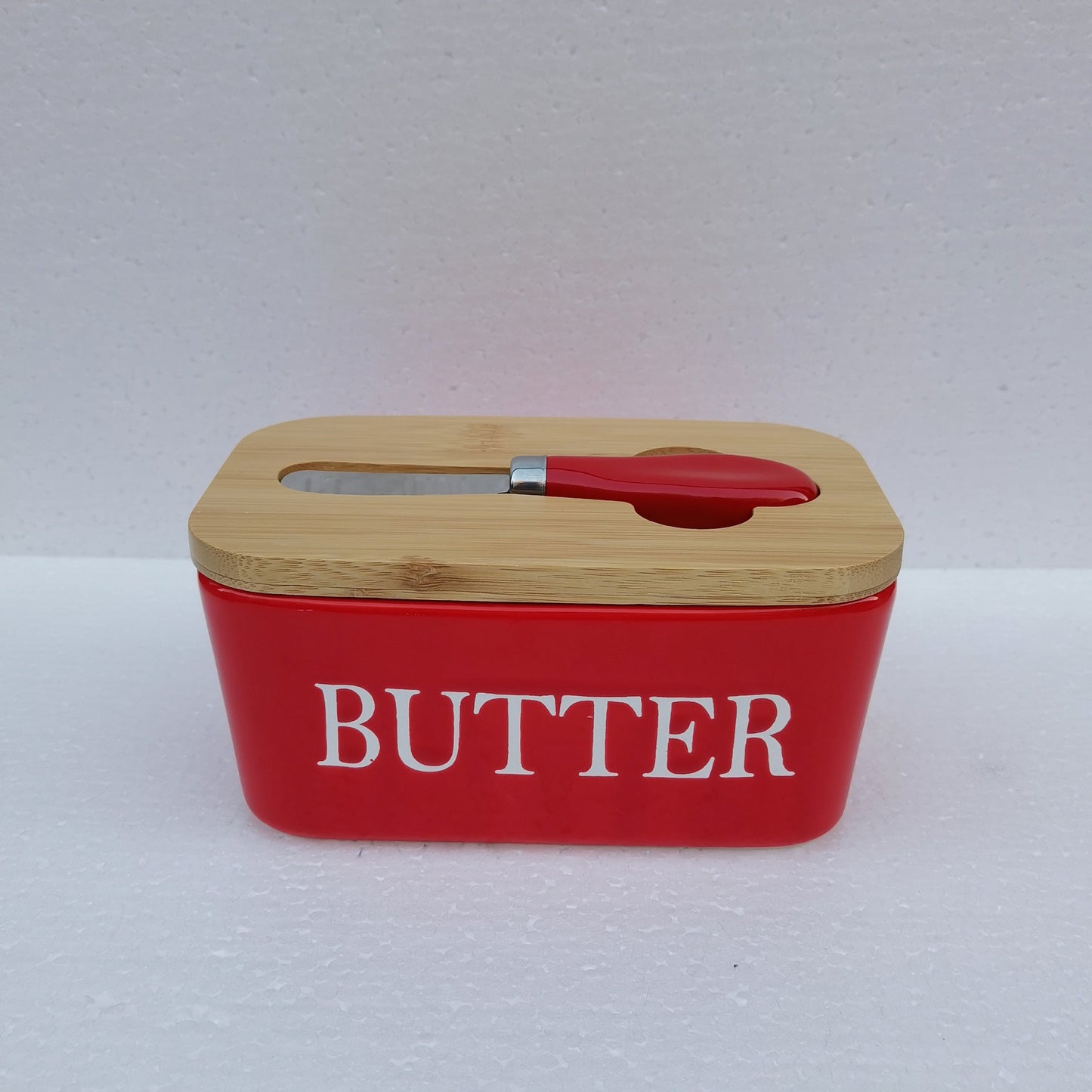 Butter Box Sealed Can Butter Bamboo Cover Cheese With Knife greenroot living