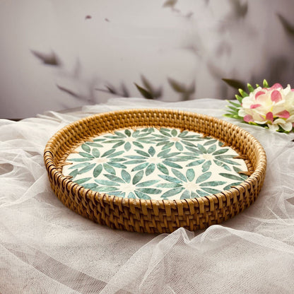 Vietnamese Rattan Woven Shell Tray Living Room Household Creative greenroot living