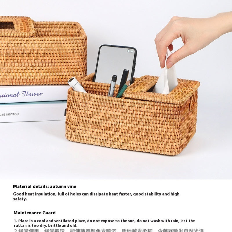 Rattan Tissue Box Multi-purpose Simple Home greenroot living