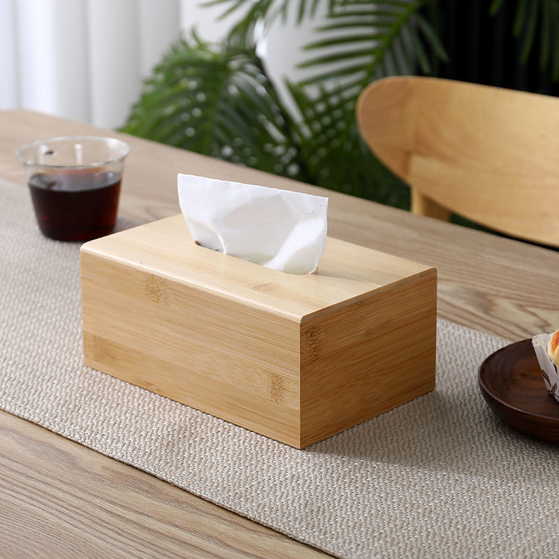 Bamboo And Wood Tissue Box Desktop Exquisite Luxury Draw Paper greenroot living