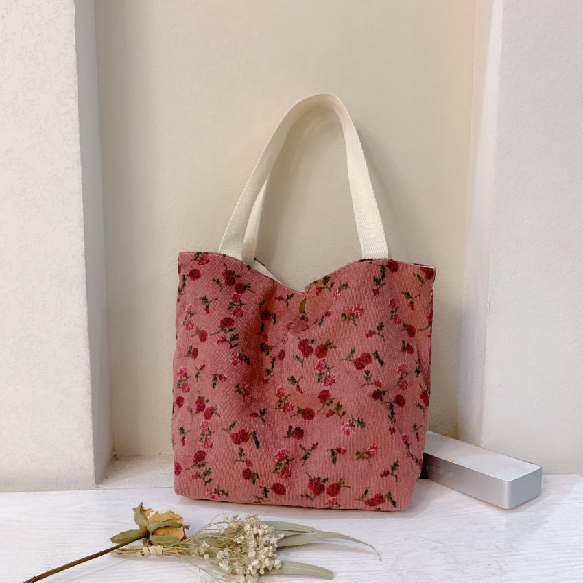 Corduroy Tote Lunch Handle Mummy Bag greenroot living