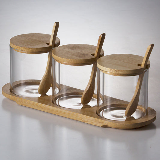 bamboo storage jars with lids
