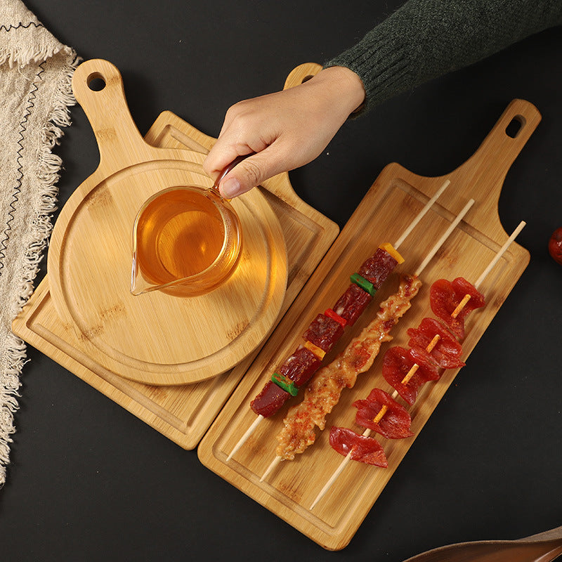 Bamboo Tray Dessert Bread Bamboo Wood Pizza Plate greenroot living
