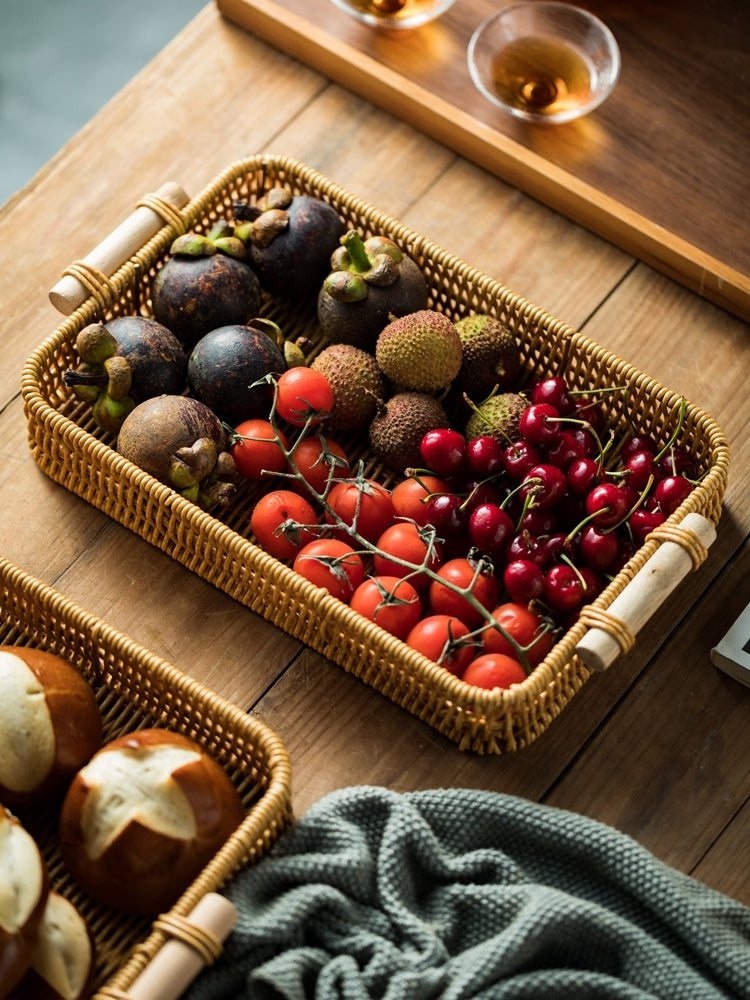 Rattan rattan tray | Baking Toasted Bread Rectangular Tray greenroot living