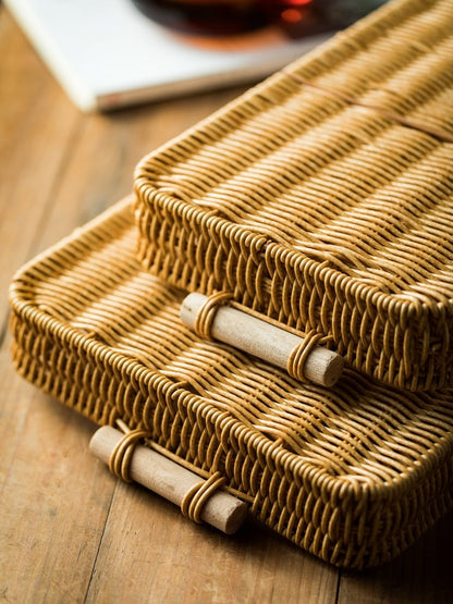 Rattan rattan tray | Baking Toasted Bread Rectangular Tray greenroot living