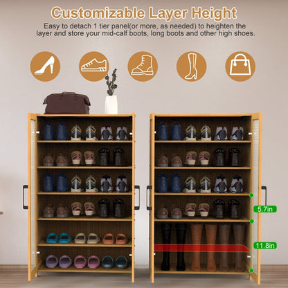 6-tier Bamboo Shoe Rack, Freestanding Shoe Cabinet greenroot living