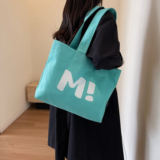 Letter Printed Shouder Bags Canvas Totes Bags For Women Shopper Girls Handbags Eco Environmental Large Capacity Shopping Bags greenroot living