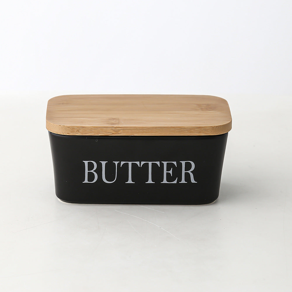 Butter Box Sealed Can Butter Bamboo Cover Cheese With Knife greenroot living