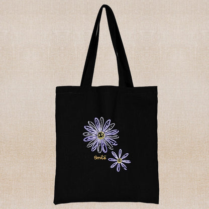 Canvas Shopping Bag Daisy Print Handheld Eco greenroot living
