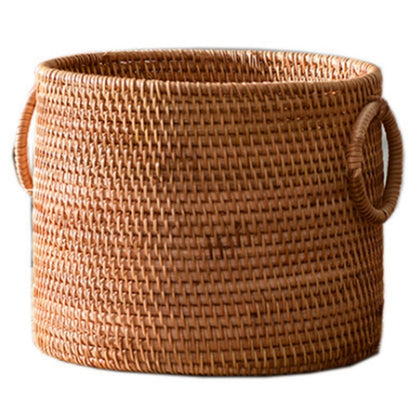 Vietnam Hand-woven Rattan Coffee Table Desk Remote Control Debris Storage Basket Round Storage Bucket greenroot living