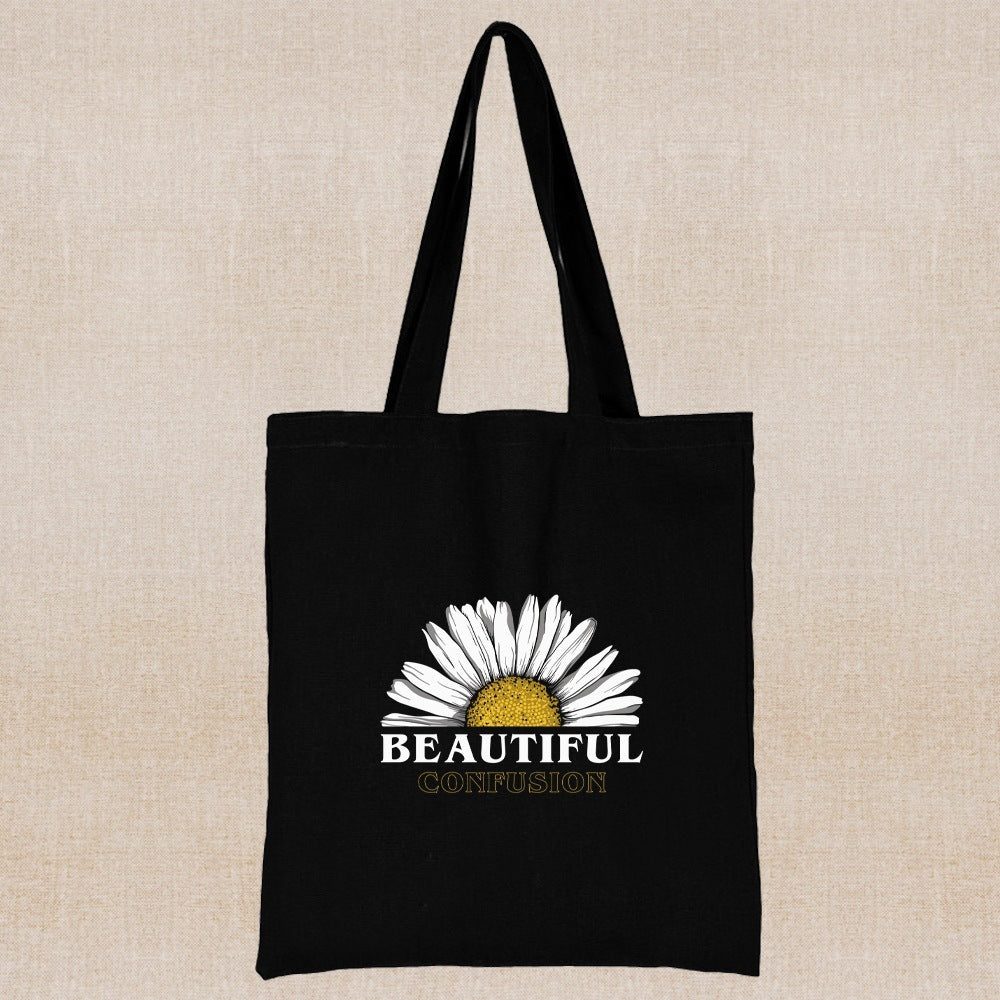 Canvas Shopping Bag Daisy Print Handheld Eco greenroot living