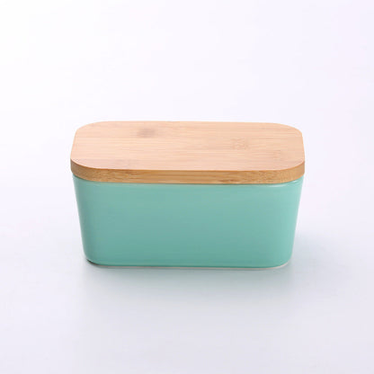 Butter Box Sealed Can Butter Bamboo Cover Cheese With Knife greenroot living