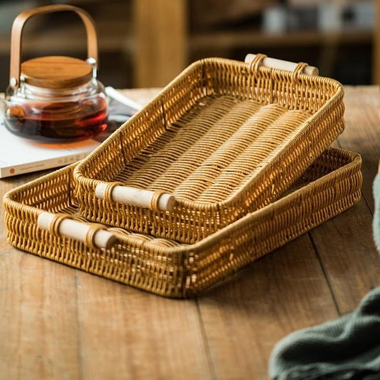 Rattan rattan tray | Baking Toasted Bread Rectangular Tray greenroot living