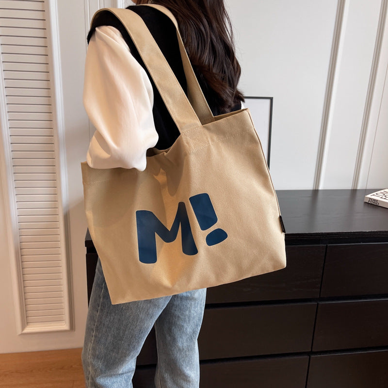 Letter Printed Shouder Bags Canvas Totes Bags For Women Shopper Girls Handbags Eco Environmental Large Capacity Shopping Bags greenroot living
